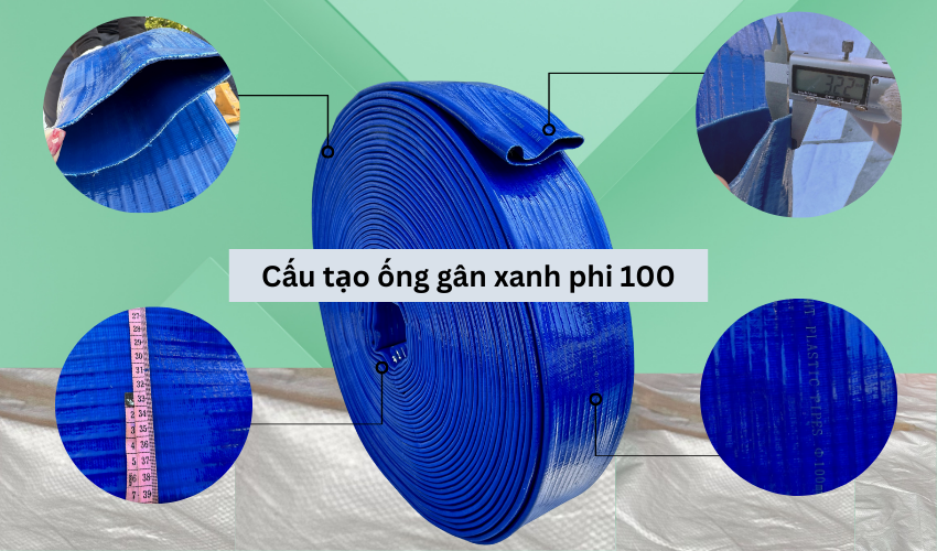 Cấu tạo ống bạt gân hút cát phi 100mm