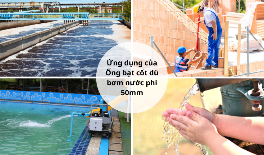 Ứng dụng của ống bạt cốt dù bơm nước phi 50mm