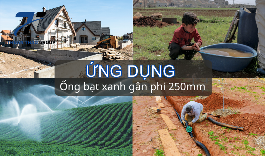 Ứng dụng của ống bạt gân phi 250mm