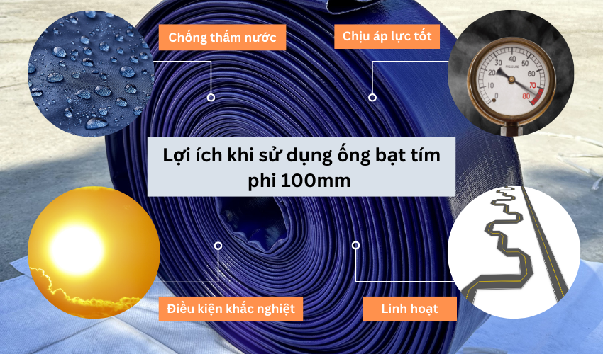 Lợi ích của ống bạt bơm bùn cát phi 100mm tím