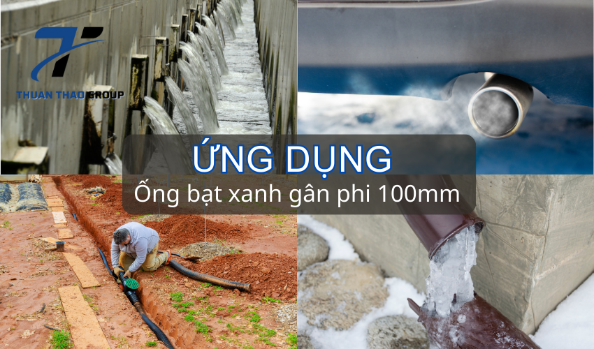 Ứng dụng của ống bạt cốt dù gân xanh phi 100