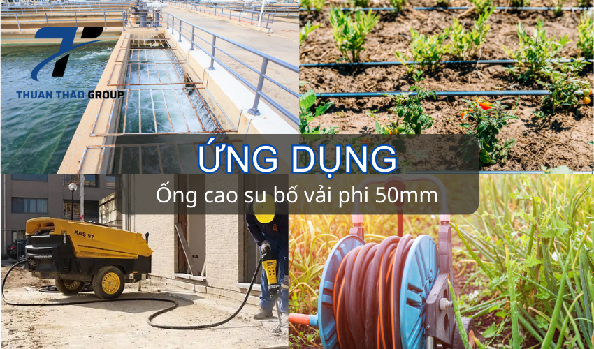 ứng dụng của ống cao su bố vải phi 50mm