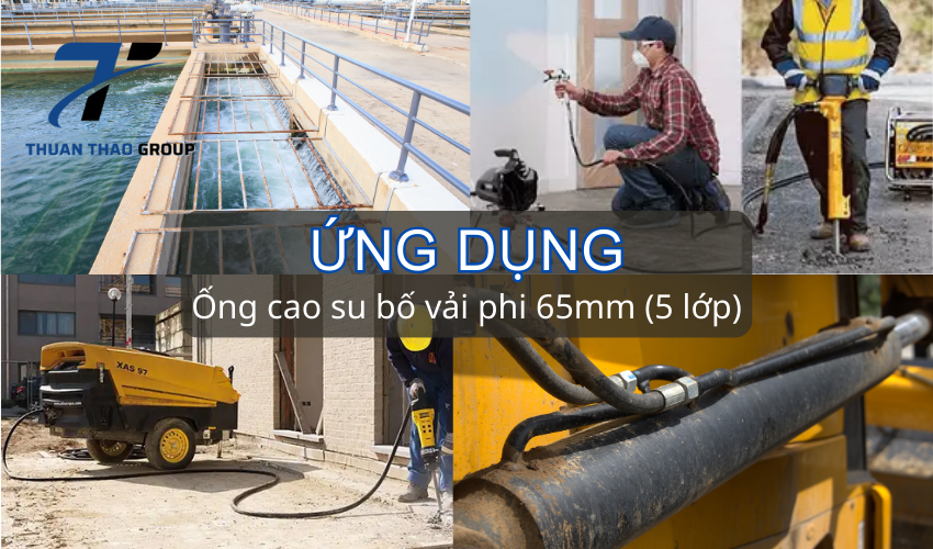 ứng dụng của ống cao su bố vải phi 65mm