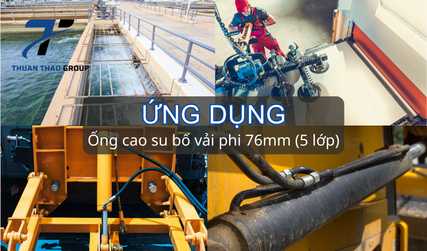 ứng dụng của ống cao su bố vải phi 76mm