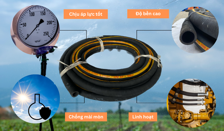 lợi ích của ống cao su bố vải phi 22mm