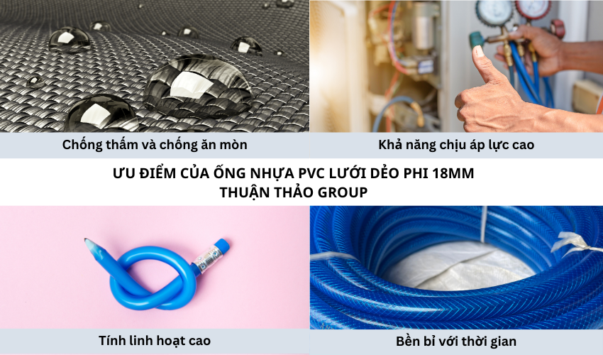 Ưu điểm của ống nhựa PVC lưới dẻo phi 18mm