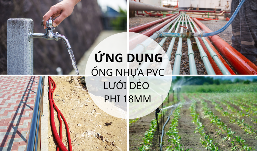 Ứng dụng của ống nhựa PVC lưới dẻo phi 18mm