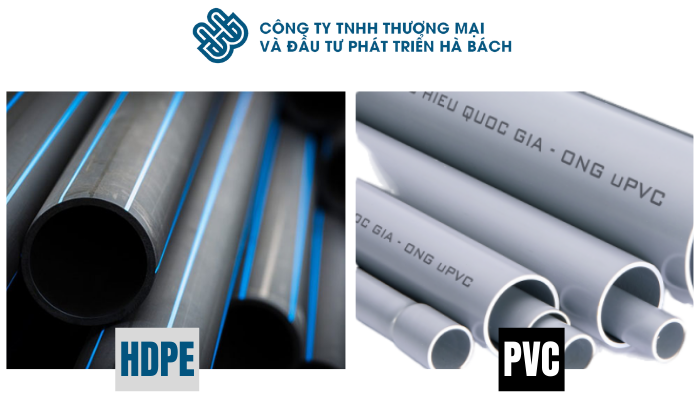 Hình ảnh so sánh ống HDPE và ống PVC